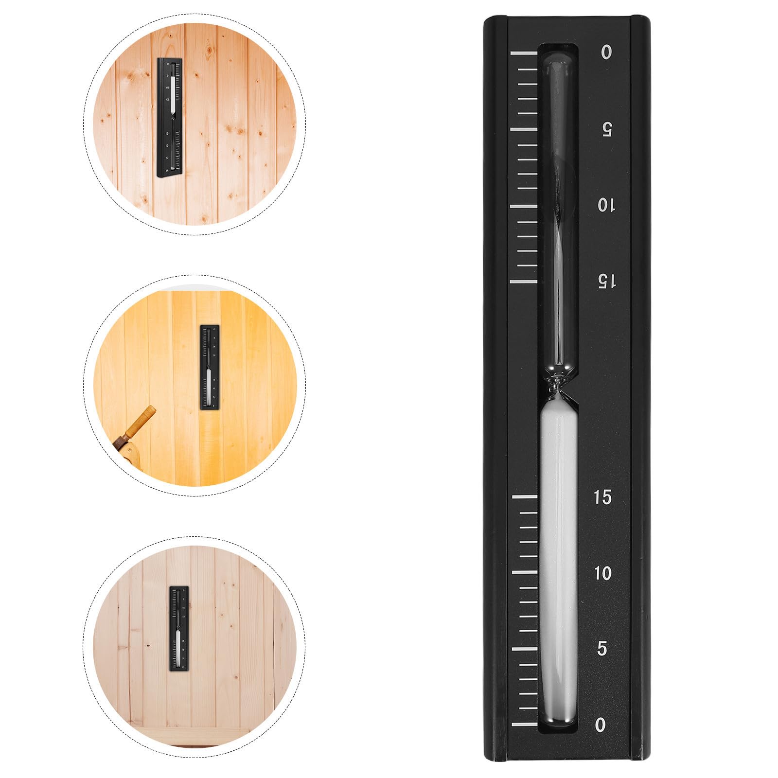 Toyvian Sauna Sanduhr und Aluminium 15 Minuten Timer Hitzebeständig und Drehbar für Sauna und Dampfbad Elegante und Natürliche Badezimmeruhr