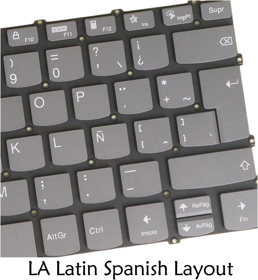 Keyboard for Lenovo V14 G2 IJL, V14 G2-ALC, V14 G2-ITL, V14 G3 ABA, V14 G3 IAP, V14 G4 AMN, V14 G4 IAN, V14 G4 IRU, 82QX 82KC 82KA 82NM 82TU 82UN 82TS 82UL Backlit, Gray (LA Latin Spanish, Gray)