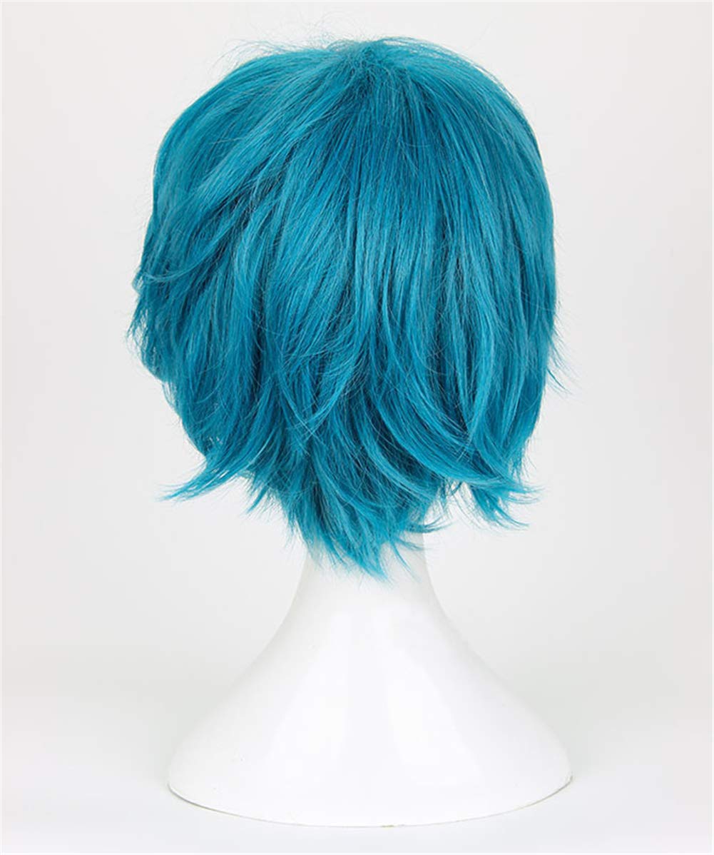 Xingwang Queen Anime Cosplay Wig Short Blue Green Women Girls' Party Wigs with Free Cap