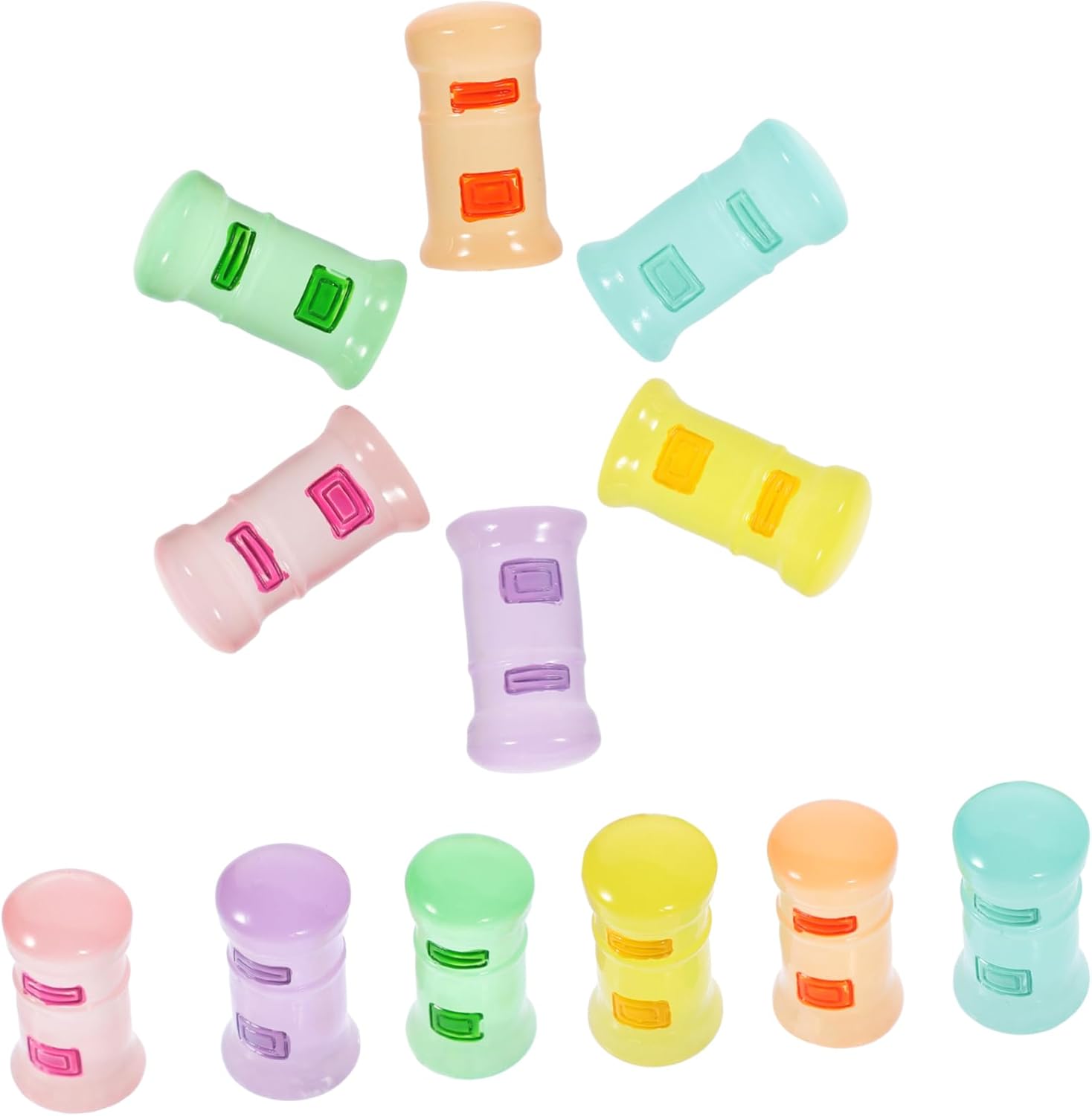 balacoo 150 Pcs Flat top Micro Landscape Mailbox Decorations Cute Resin Crafts Cartoon Statue trinkets Micro Landscape Decoration Mini Desk Bonsai Luminous Miniature Crafts Mail, As Shownx5pcs