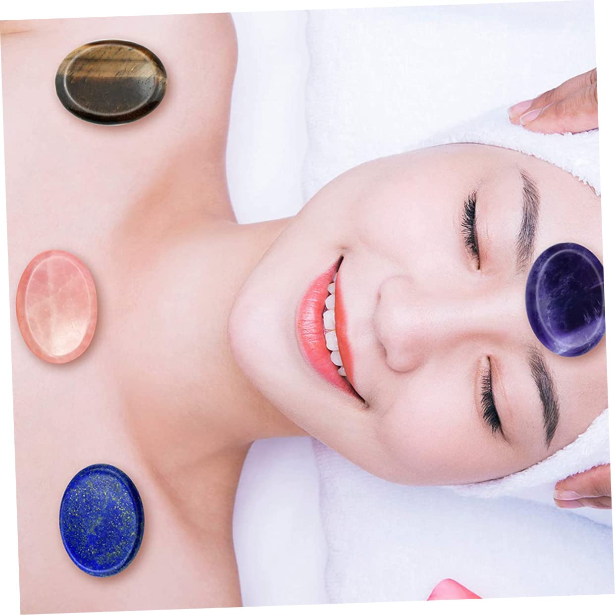 Didiseaon 3 Juegos 4 Piezas Piedra pulgar outlet exit para la cabeza masajeador de cuello rodillo de masaje masajeador de ojos tablas faciales de gua sha tableros de jade gua sha Cuerpo joya