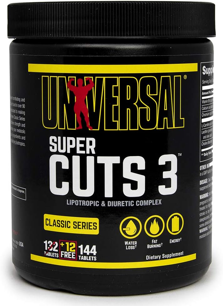 Universal Nutrition Super CUTS 3 130 TABS, 144 Count (Pack of 1)