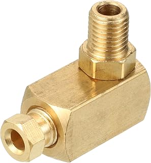 1 Pc M8x1 Universal 90 Degree Elbow Swivel Rotating Brass Fitting Compression - Car Fitting Connector Adapter Fit 4mm - Brass Gold Tone