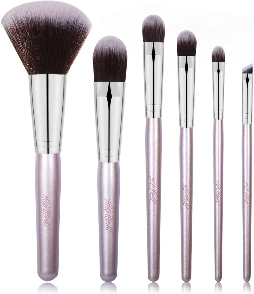 6 Piece Synthetic Cruelty Free Bristles Makeup Brush Set Eye Face Foundation Blush Makeup Brushes Kit