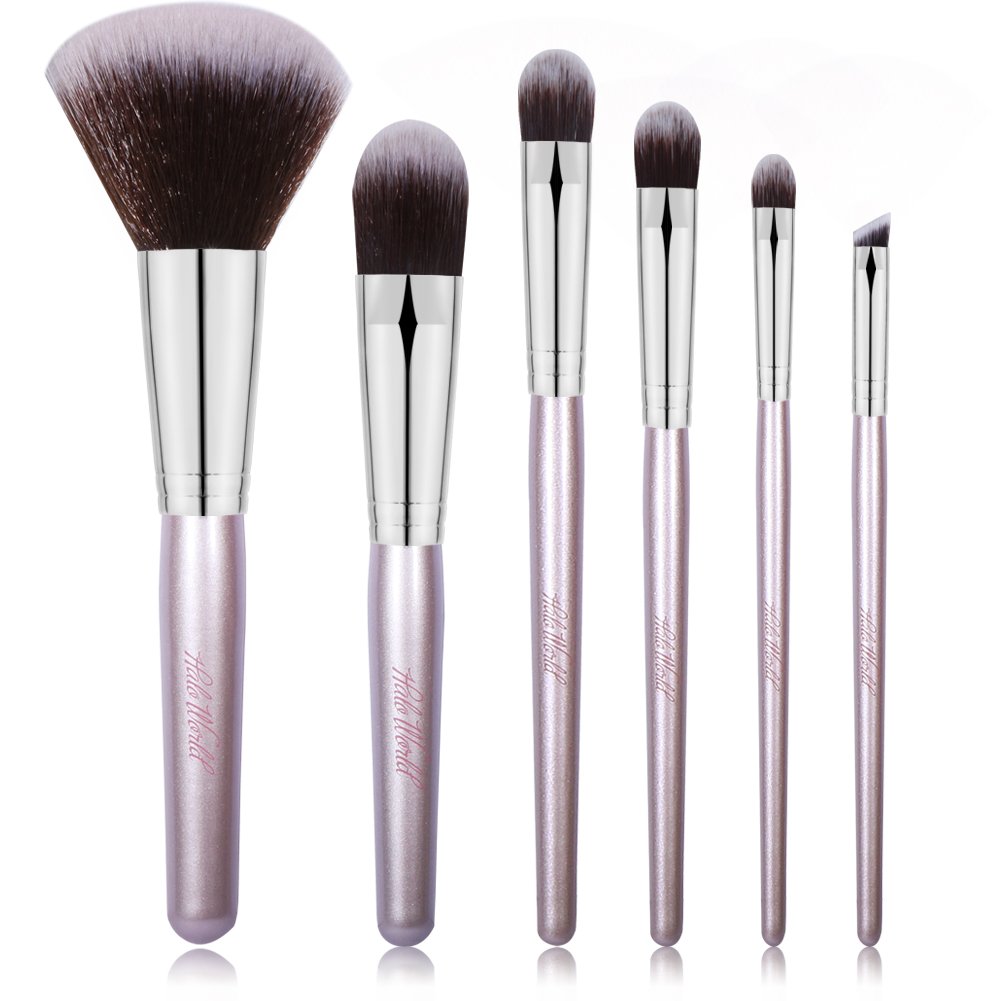 6 Piece Synthetic Cruelty Free Bristles Makeup Brush Set Eye Face Foundation Blush Makeup Brushes Kit