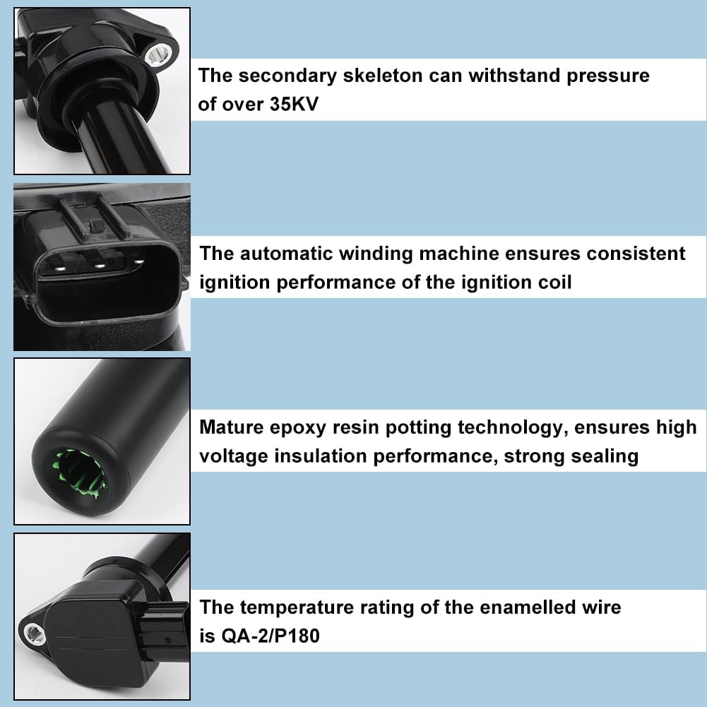 JDMON 6pcs Ignition Coils and Spark Plugs Kits Compatible with Mitsubishi Endeavor 2004-2008, Galant 2004-2007 3.8L V6 Replacement for UF481, MN187373, MR984160, 7092, BKR6EGP