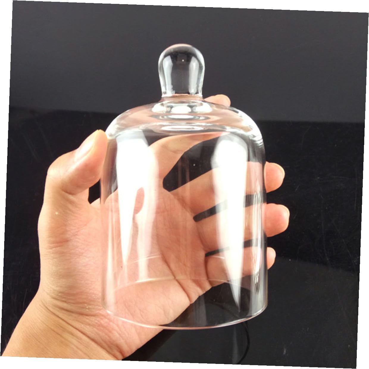 Glass Bell Jar Candle Holders 2pcs Set Hand Blown Decorative Wedding Table Candlestick Ornaments for Home Party Centerpiece