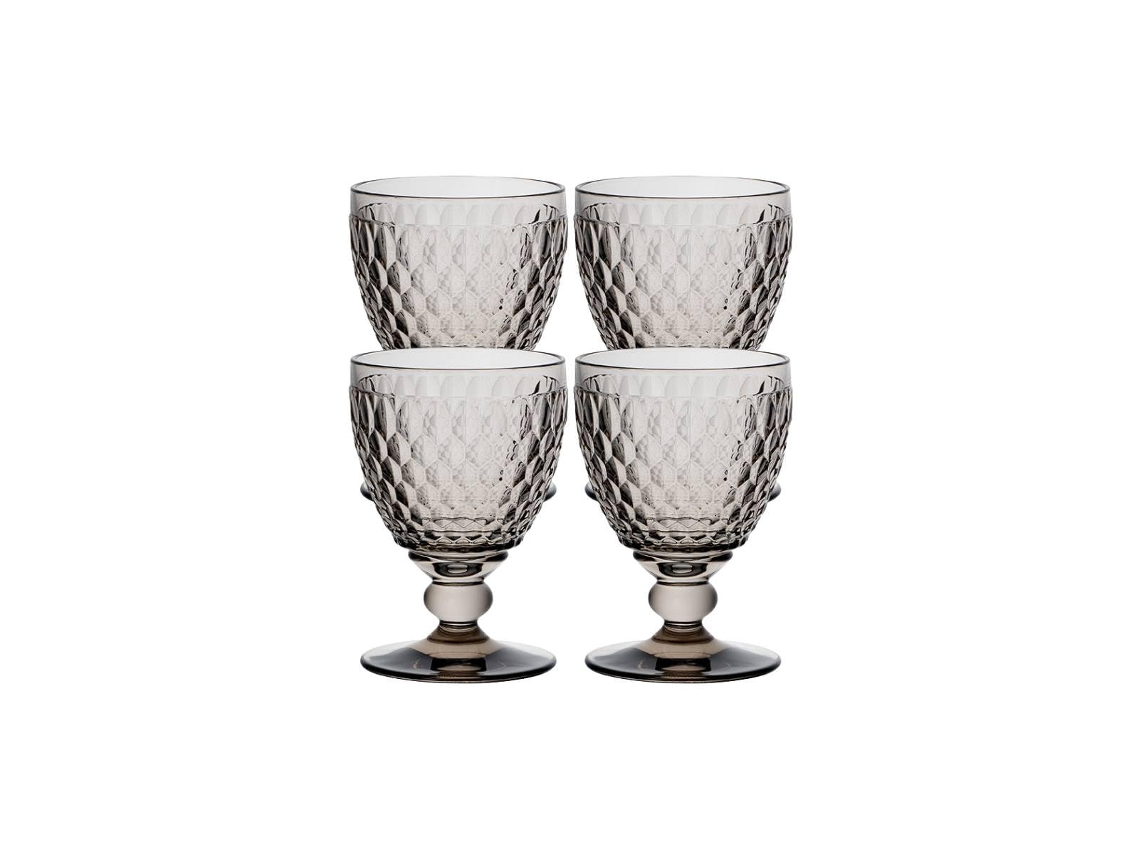 Villeroy & Boch 11-7299-0020 Boston Rotweinglas, Gefertigt aus hochwertigem und robustem Kristallglas mit Facettenmuster, Transparent, 18.5 x 18.5 x 13 cm, 4 Einheiten