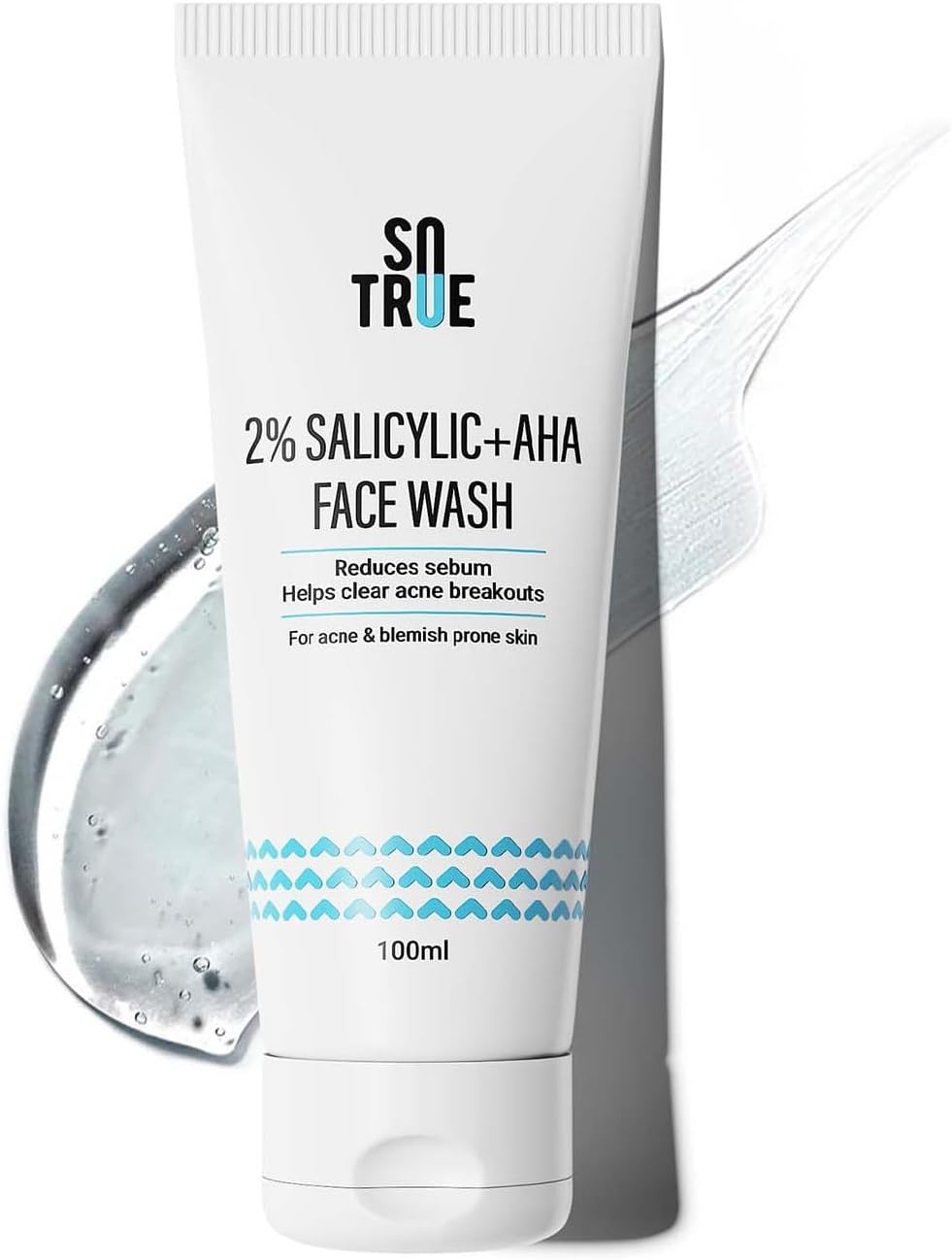 Sotrue 2% Salicylic Acid Face Wash + AHA For Acne and Pimple, 100ml | For Clean, Clear and Glowing Skin | Reduces Acne, Excess Oil, Pimples | All Skin Types