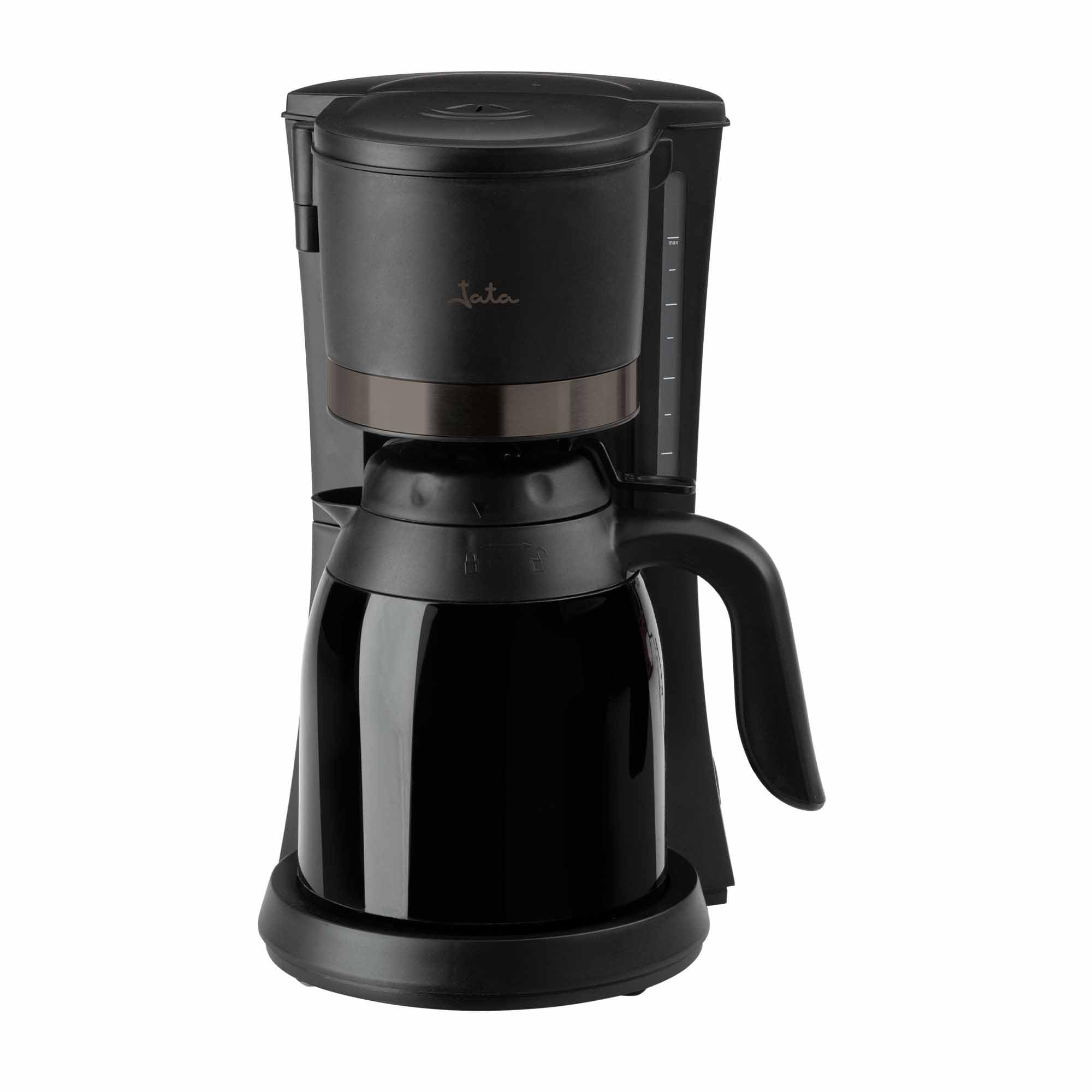 JATA JECA1800 - Cafetera Goteo. Cafetera Electrica de 2 a 12 Tazas. Con Jarra Termo. Mantiene Temperatura hasta 12 Horas. Filtro Permanente. Capacidad: 1 L. Compacta. Apagado Automático. 650 W