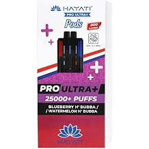 HAYATI Pro Ultra+ 25000+ Pod Blueberry H Bubba/Watermelon H Bubba   Refillable Pod System Long Lasting & Easy Install