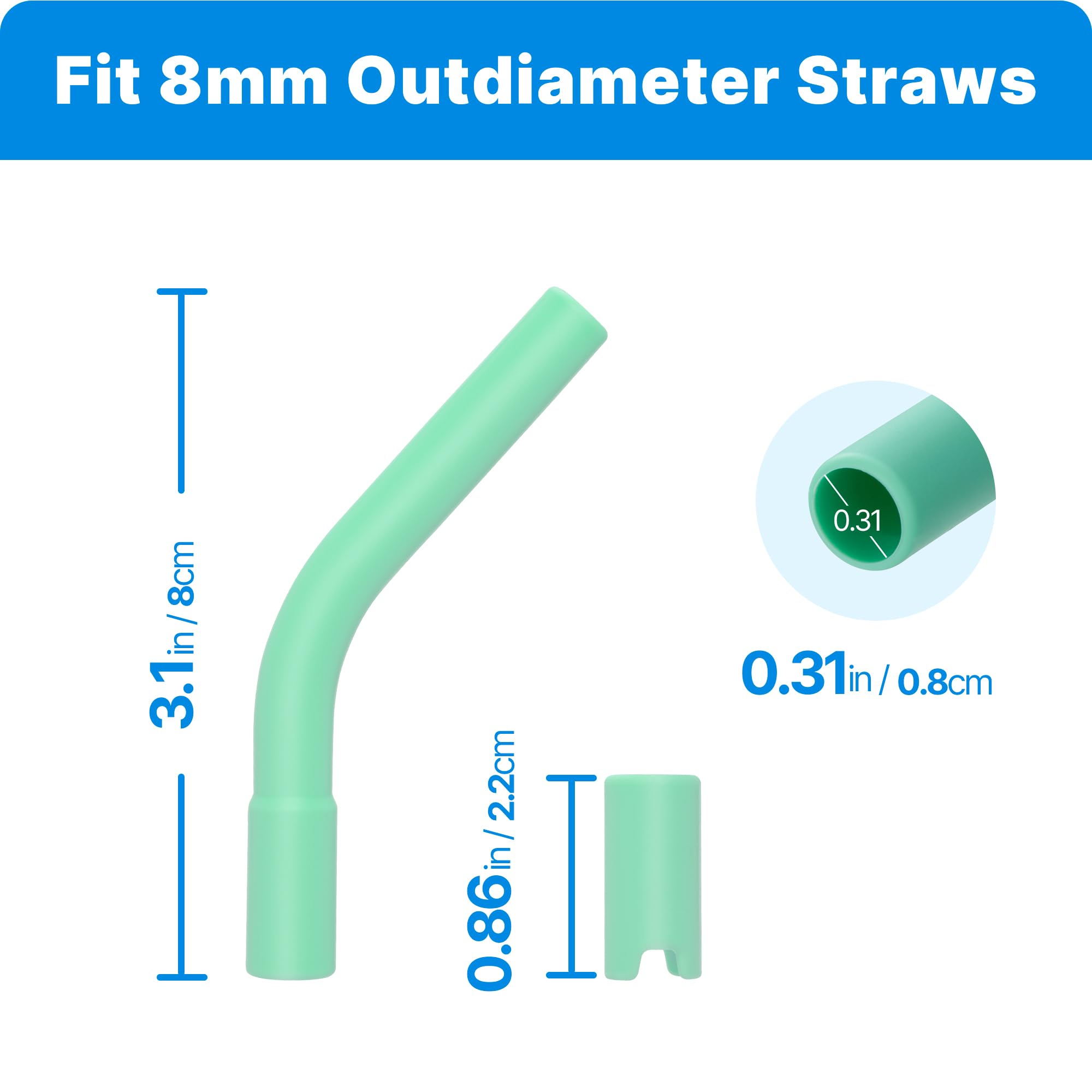 12 Stück Wiederverwendbare Silikon-Trinkhalm-Spitzen – Für 8 Mm Strohhalme (Stanley, Yeti)