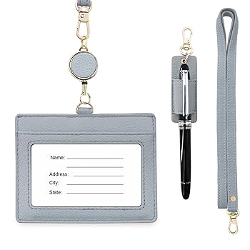 Amazon.co.jp: Boshiho パスケース 名札 横型 リール付き ネック