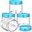 Patelai 4 Pieces Round Wide-mouth Leak Proof Plastic Container Jars with Lids for Travel Storage Makeup Beauty Products Face Creams Oils Salves Ointments DIY Making(8 Ounce,Blue)