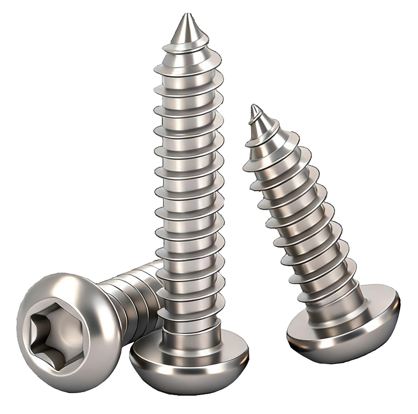M3x8mm Torx Rundkopf-Holzschraube 304 Edelstahl selbstschneidende hochfeste Schrauben für Holz/Blech/Gipskarton Vollgewinde(240 Stück)