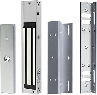 YAVIS Elektromagnetisches Schloss wasserdicht türöffner, DC 12V, 280kg/600LBs Haltekraft, gebürstete Oberfläche, Modell NC, Halterungen Z & L inklusive, ideal für Zugangskontrollsysteme im Innen- und