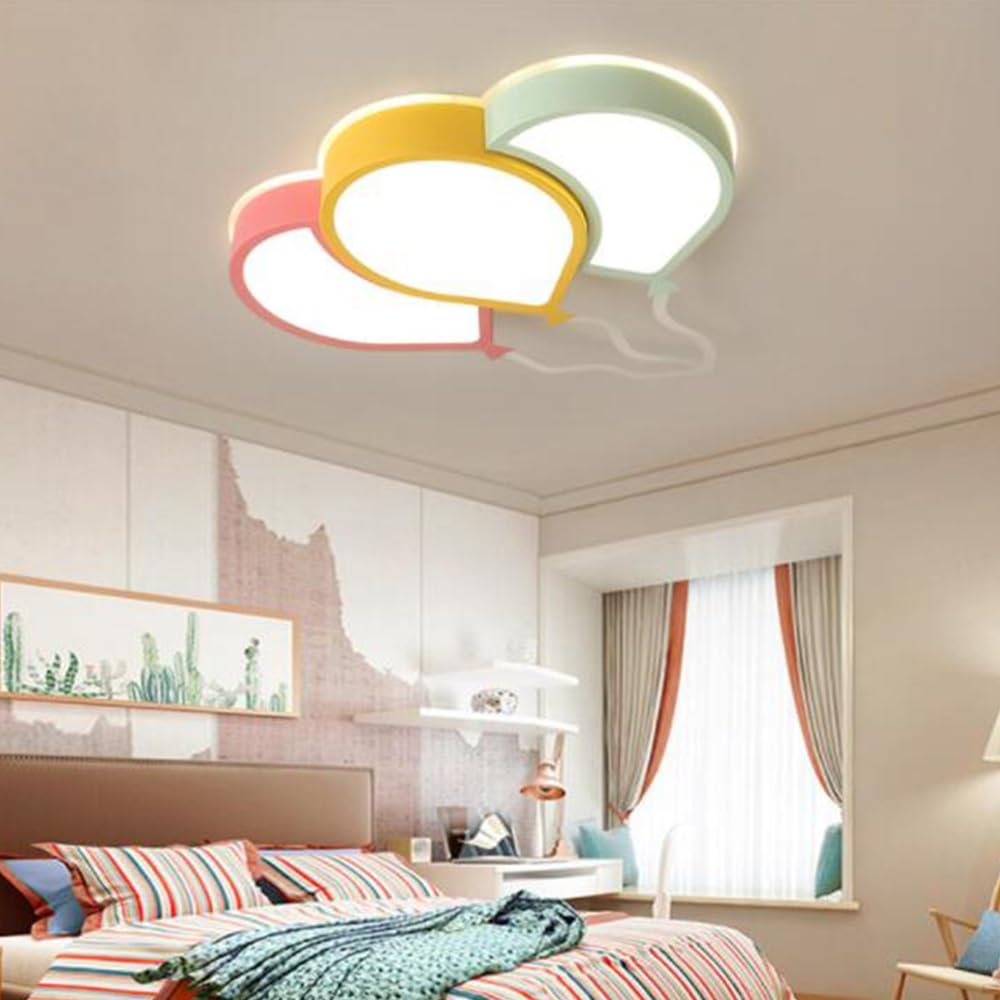 LED Ballon Deckenleuchte Für Kinder Kreativ Kinderzimmer Lampe 36W Dimmbar Mit Fernbedienung Jungen Und Mädchen Schlafzimmer Deckenlampe Acryl Lampenschirm Esszimmer Wohnzimmer Licht 3 Luftballons