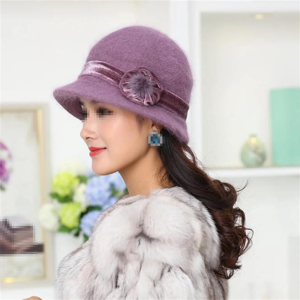 SaoBiiu Autunno Inverno Fedoras Cappello di Pelliccia per le Donne Casual Cap Tinta unita Cloche Cappello Cappelli Donna Cappelli Fedora Caldo