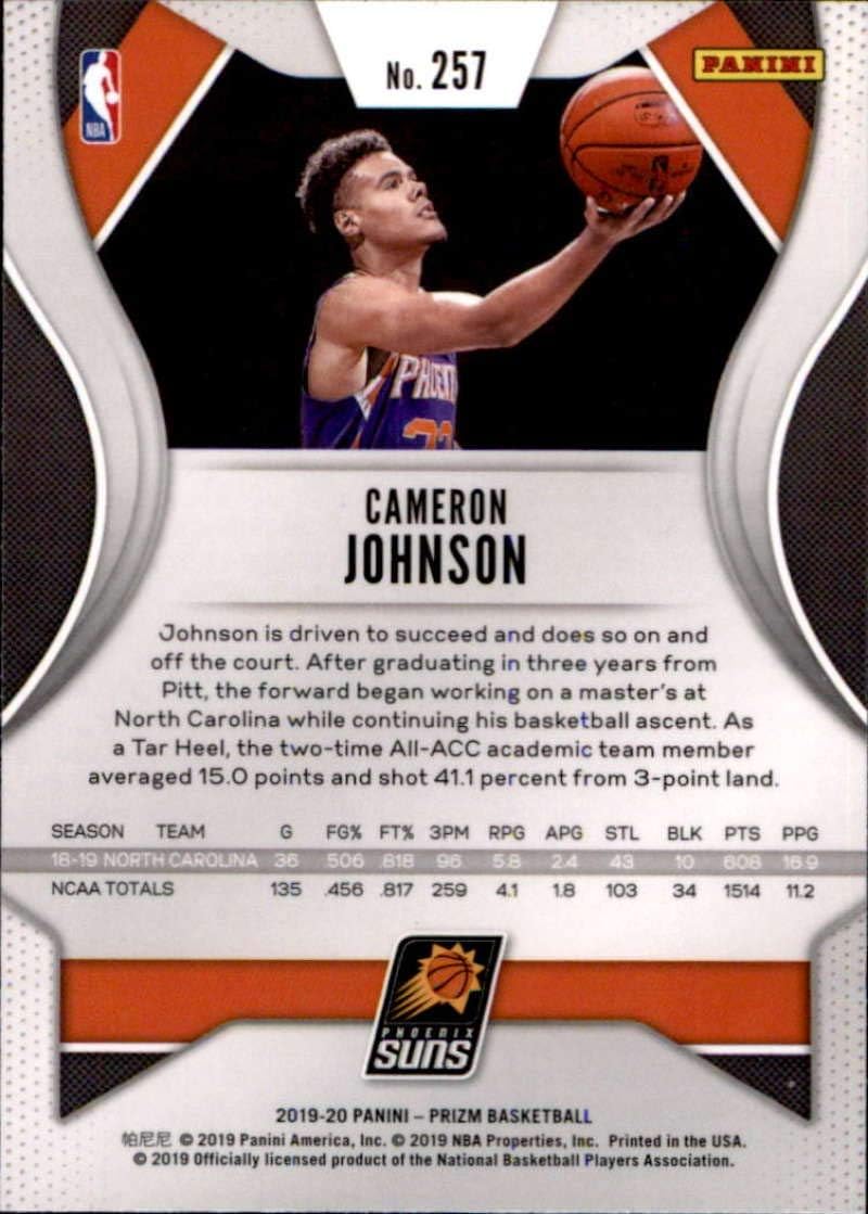 2019-20 Panini Prizm #257 Cameron Johnson Phoenix Suns Rookie Basketball Card
