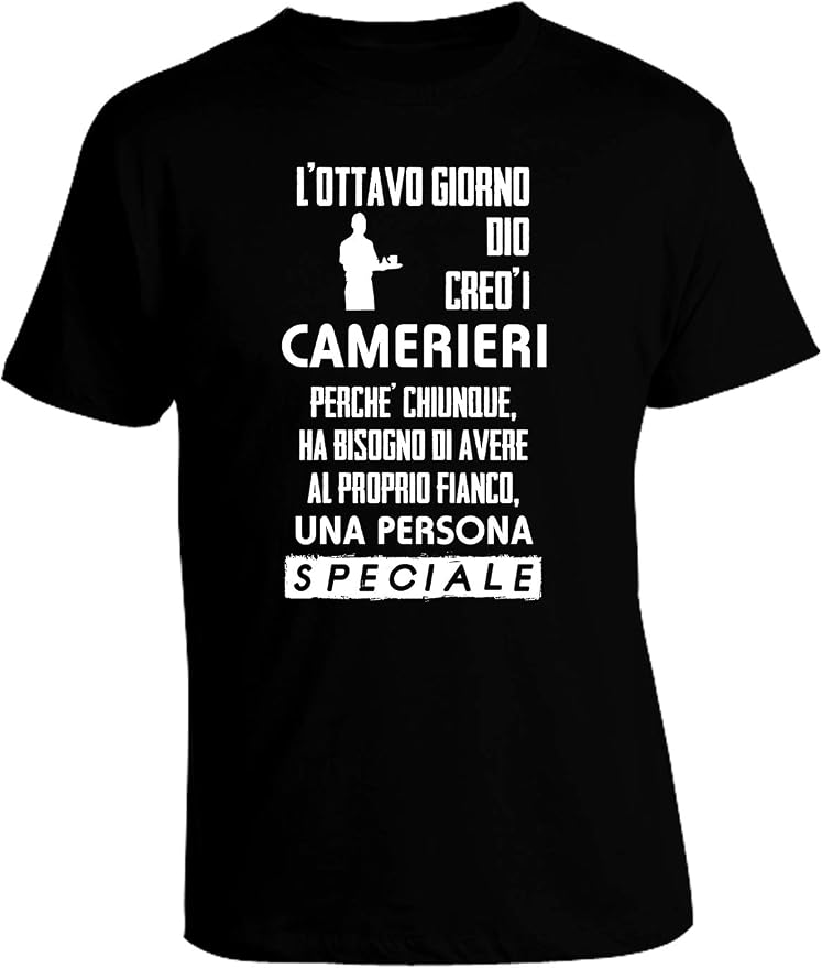 Maglietta Barman Vulfire – 'L'ottavo Giorno Dio Creò I Barman' – Ner, Taglia L