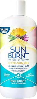 Sunburnt Ultra Hydrating Aloe Vera Gel by with Natural Organic Aloe Vera + Calendula Echinacea Hyaluronic Acid to Help Soo...