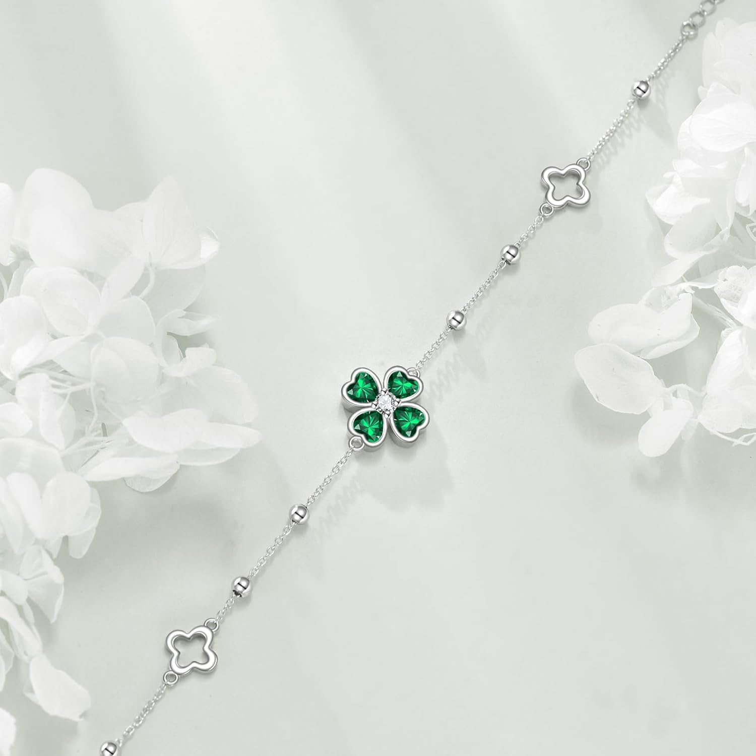 Four Leaf Clover Bracelets S925 Sterling Silver Bracelet Lucky Clover Bracelets for Women Gifts for Wife Mom - Image 3