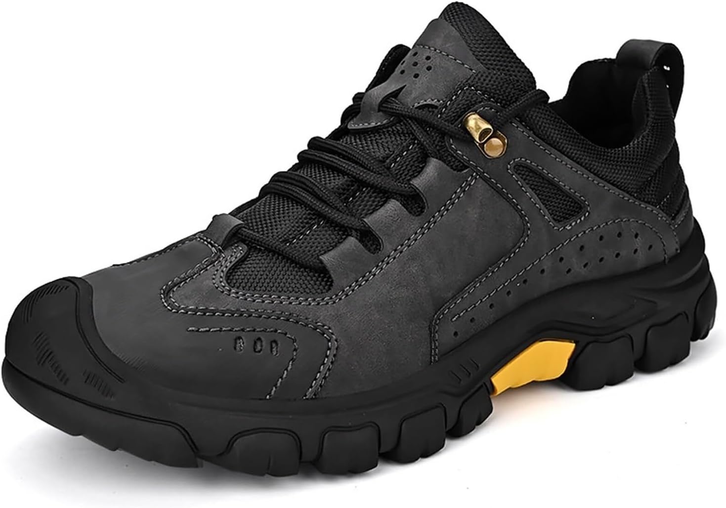 Mens Fashion Hiking Shoes Leather Lace Up Breathable Algeria Ubuy