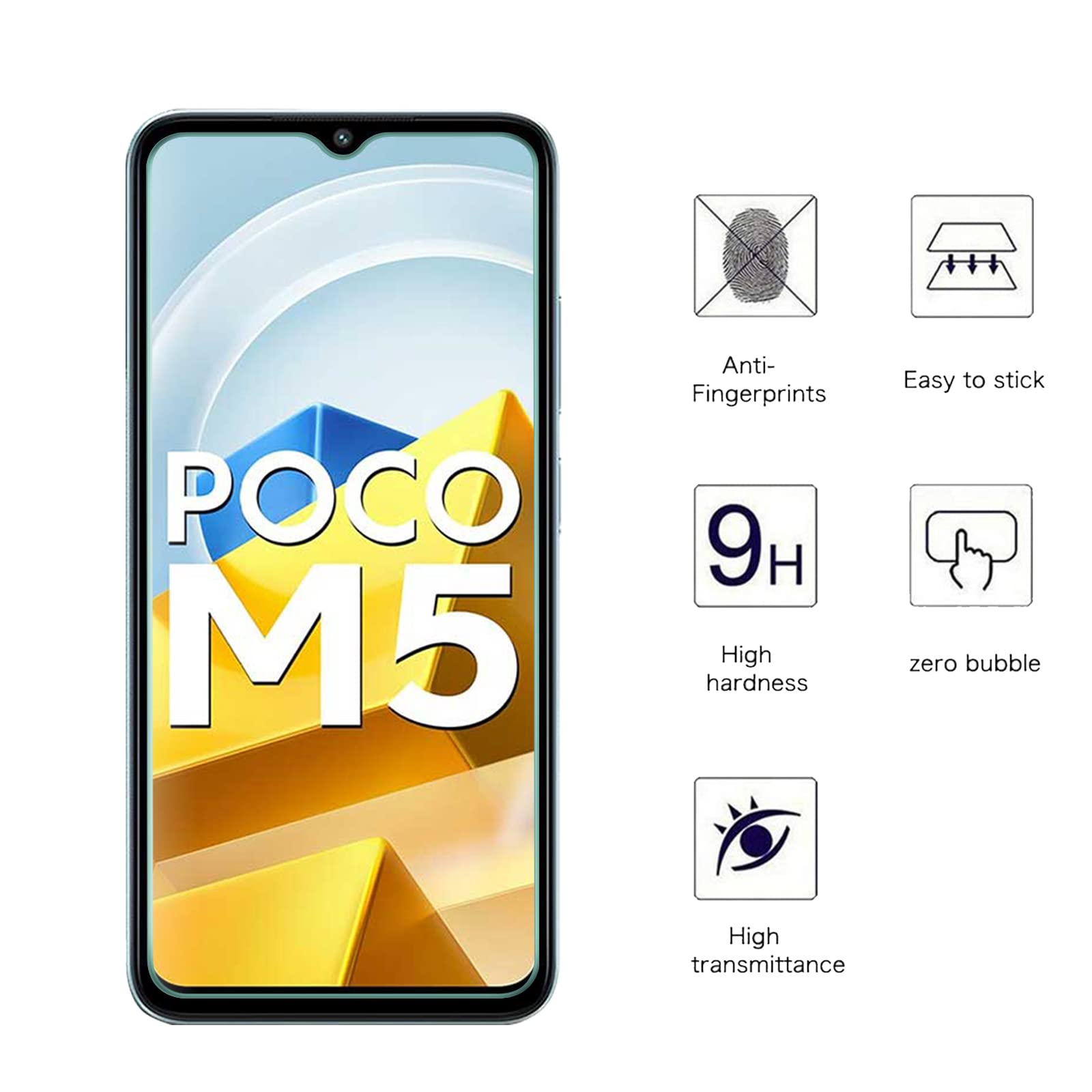 3er Pack Panzerglasfolie Für Xiaomi POCO M5 | 9H Härte | Blasenfrei & Kratzfest
