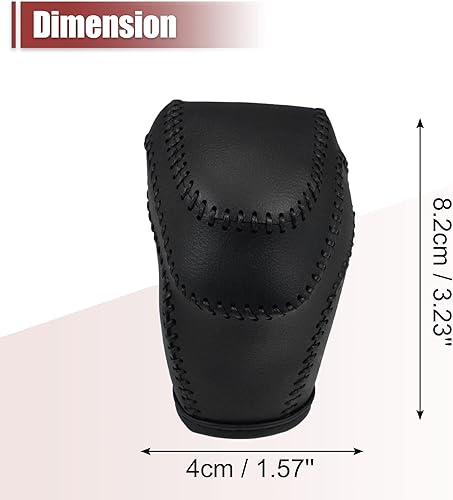 Miniatura 4 de X AUTOHAUX Cubierta de la perilla de la palanca de cambios de coche, protector para Toyota Land Cruiser Prado serie 150 negro con costuras negras