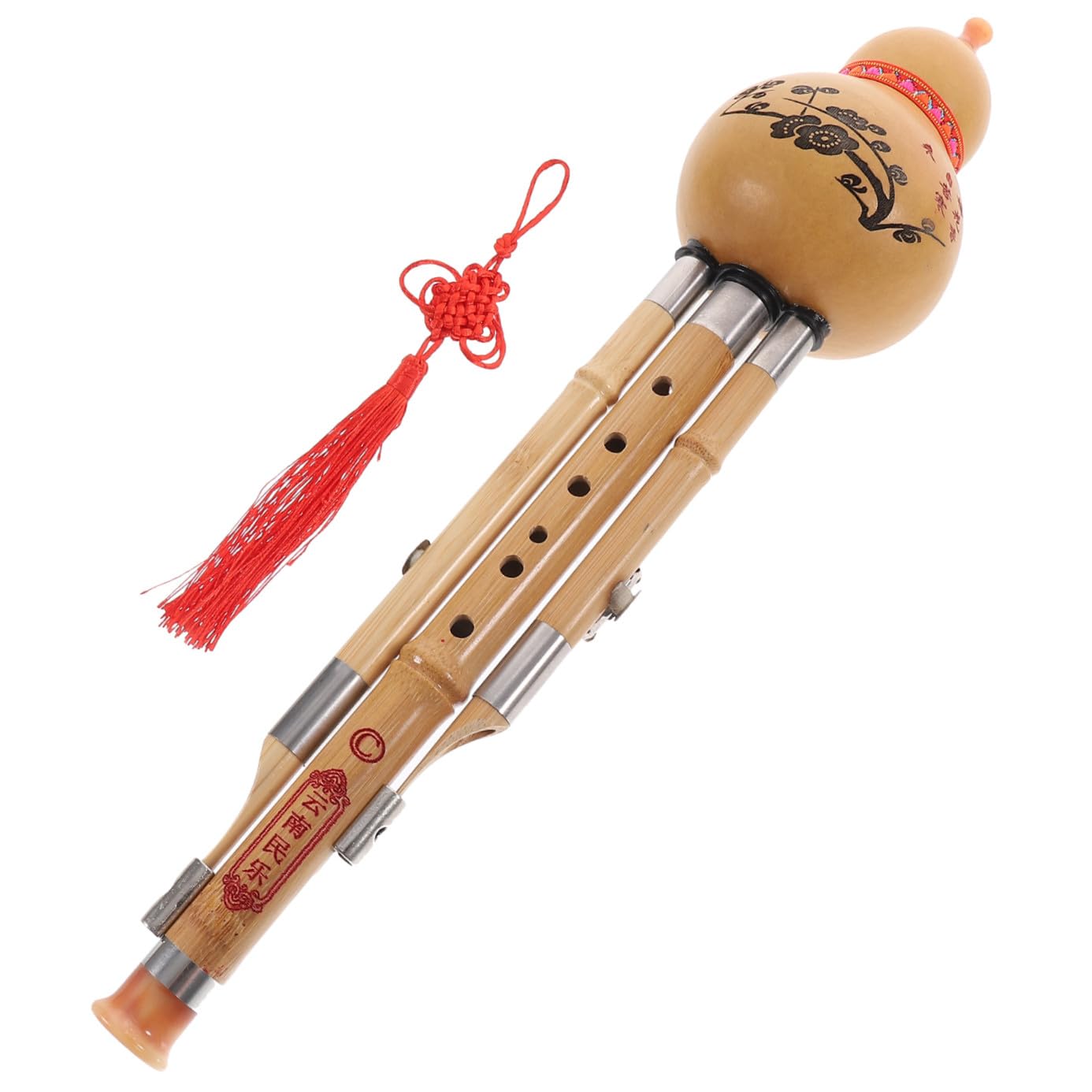 Hulusi Bambusflöte C-Dur mit Etui, Handgefertigt für Anfänger | 500g, Zuhause und Musikalische Darbietungen, Komfortables Spielen, Authentisches Design, Ethnischer Stil