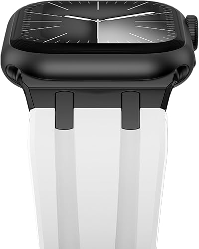 NewWays Correa para Apple Watch de 1.61 pulgadas, 1.57 pulgadas, 1.57 pulgadas, 1.49 pulgadas, banda ancha de goma de silicona líquida deportiva AP