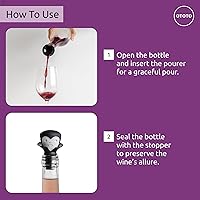 Vista 6 de OTOTO Tapones y vertedor de vino – Regalos de Halloween para amantes del vino, tapón de botella de vino espeluznante, accesorios góticos de vino
