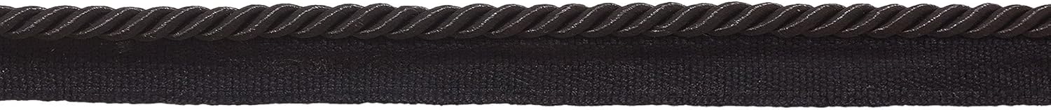 16 Yard Value Pack of 3/16 inch (.5cm) / Basic Trim Lip Cord/Style# 0316S (21976), Color: Black - K9 (49 Ft / 14.6M)