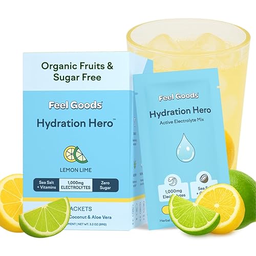 Feel Goods Hydration Hero, Sugar-Free Electrolyte Powder Packets for Daily