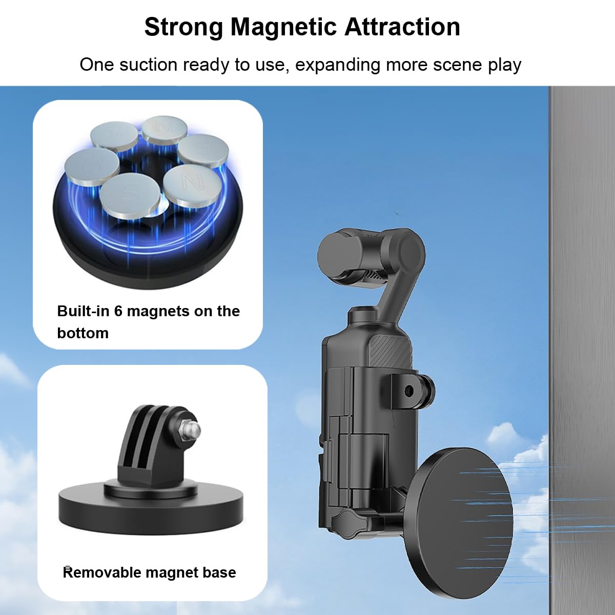 Base Ricarica Per DJI Osmo Pocket 3 - Adattatore In Alluminio Con Vite 1/4'', Carica Mentre Riprendi - Foto 11