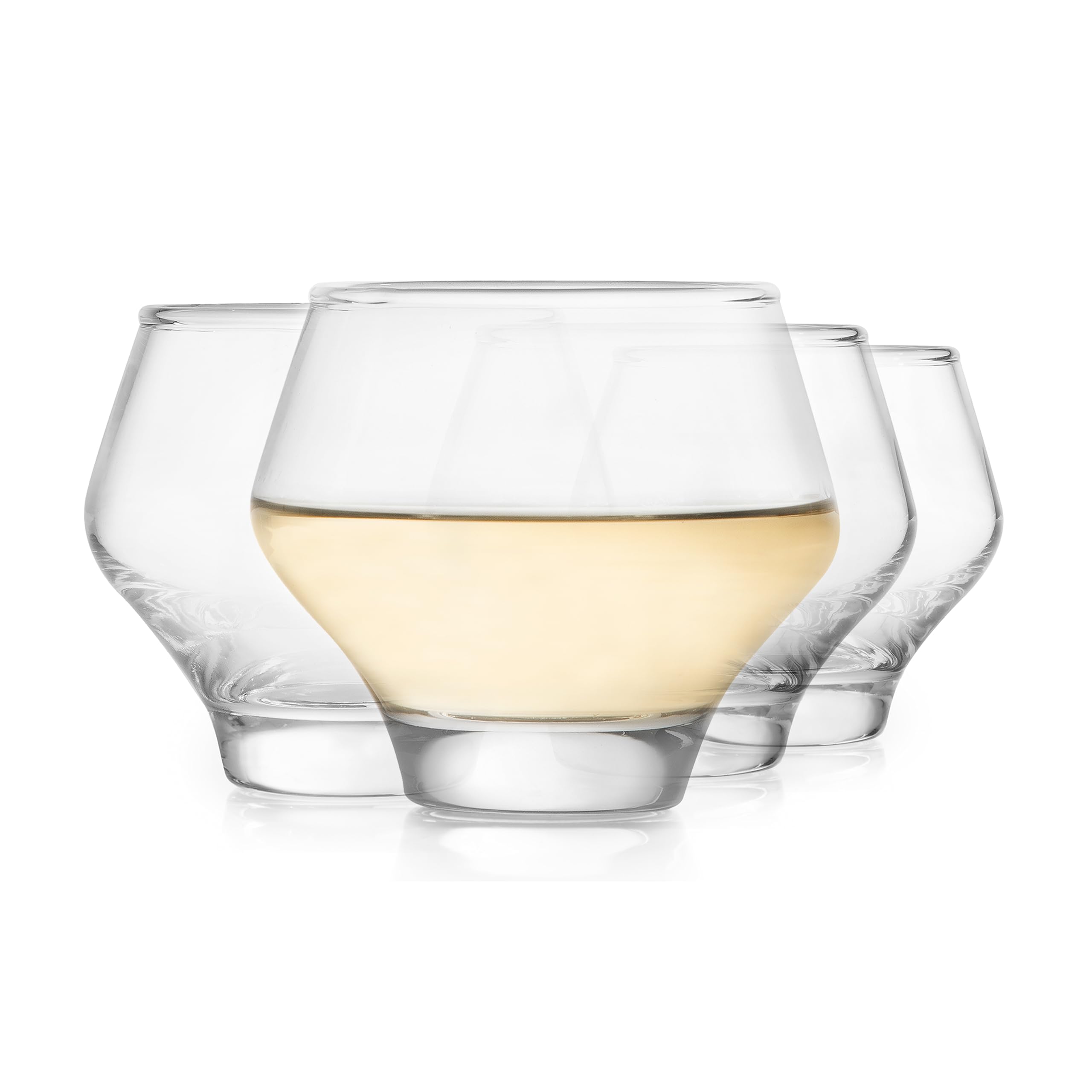 Libbey Mezcal All Purpose Spirits Glasses Set of 4, Stemless Stackable Cocktail Copitas 12.6 oz Inspired by Natural Jicara, Ideal for All Occasions