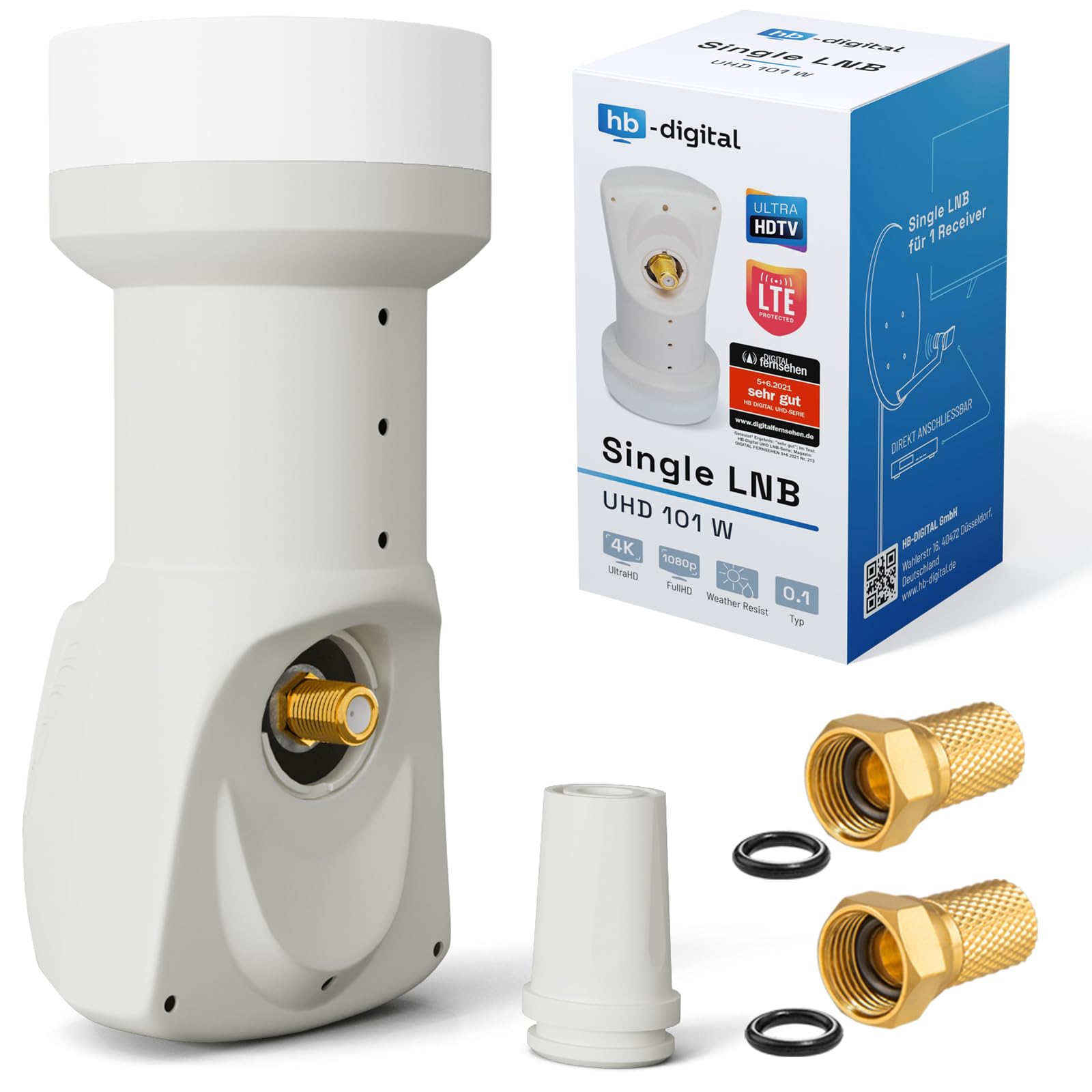 LNB LNC Full HD TV 3D Kit avec prise F dorée HB DIGITAL