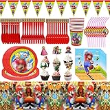 ❤【Diseño Lindo】 ¡El diseño del tema de muy popular entre los niños de todas las edades! El conjunto decorado con patrón de hará que tu fiesta sea más enérgica. ¡Todos se divertirán! La gente a la que le gusta estará aún más emocionada con tu fiesta.
