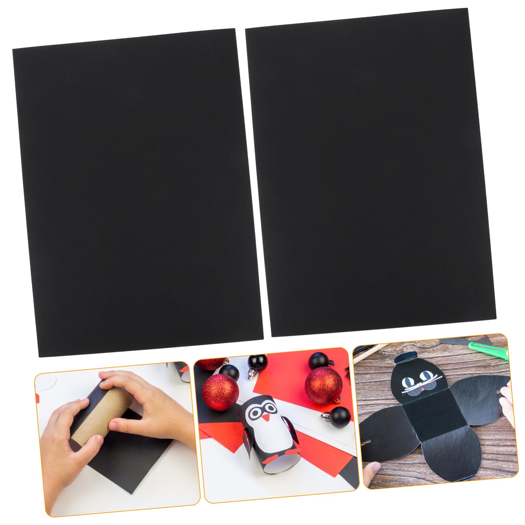 100 Fogli di Carta Decorativa Nera per Origami, Fogli di Carta di Riso per Decoupage e Materiali per Fai da Te, Facili da Usare in Aula