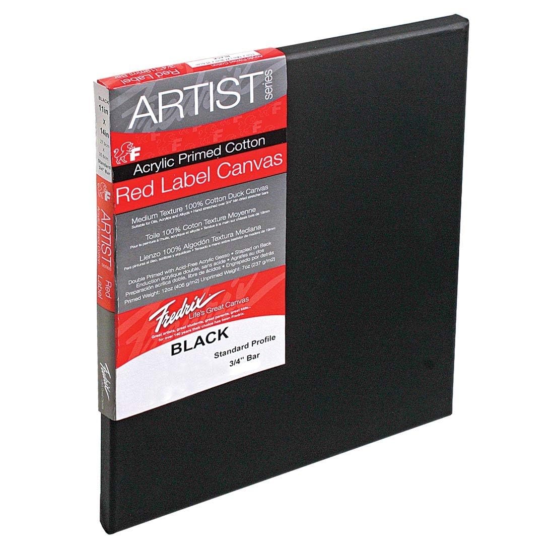 Fredrix TARA Black Stretched Canvas 3/4 Bar (16 x 20) or (40.64 x 50.80 cm
