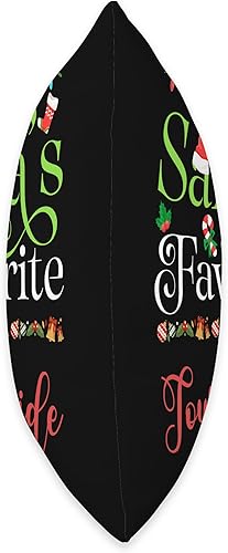 Miniatura 2 de Santa's Worker Holiday Threads Santas Favorite Tour Guide Holiday Top Elf Profession Throw Pillow, 18x18, Multicolor