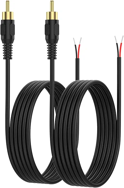 CableCreation RCA to Speaker Wire Adapter, 2 Bare Wire Cables to RCA Plug Adapter Repair Cord Compatible with Speaker Amplifier, Audio Video AV Receiver, TV, Subwoofer (2Pack 20AWG 3.3FT)