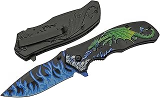 Green Dragon Stainless Steel Blade Abs Handle 8.25 inch Edc Folding Knife