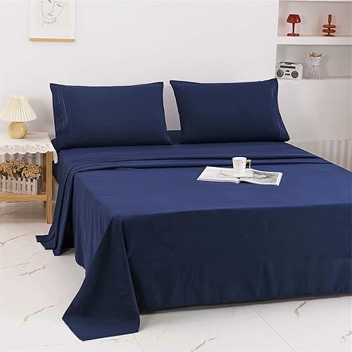 imysea Bed Sheet Set 4 Piece Extra Soft Luxury Brushed Microfiber 1800 Thread Count with Deep Pockets