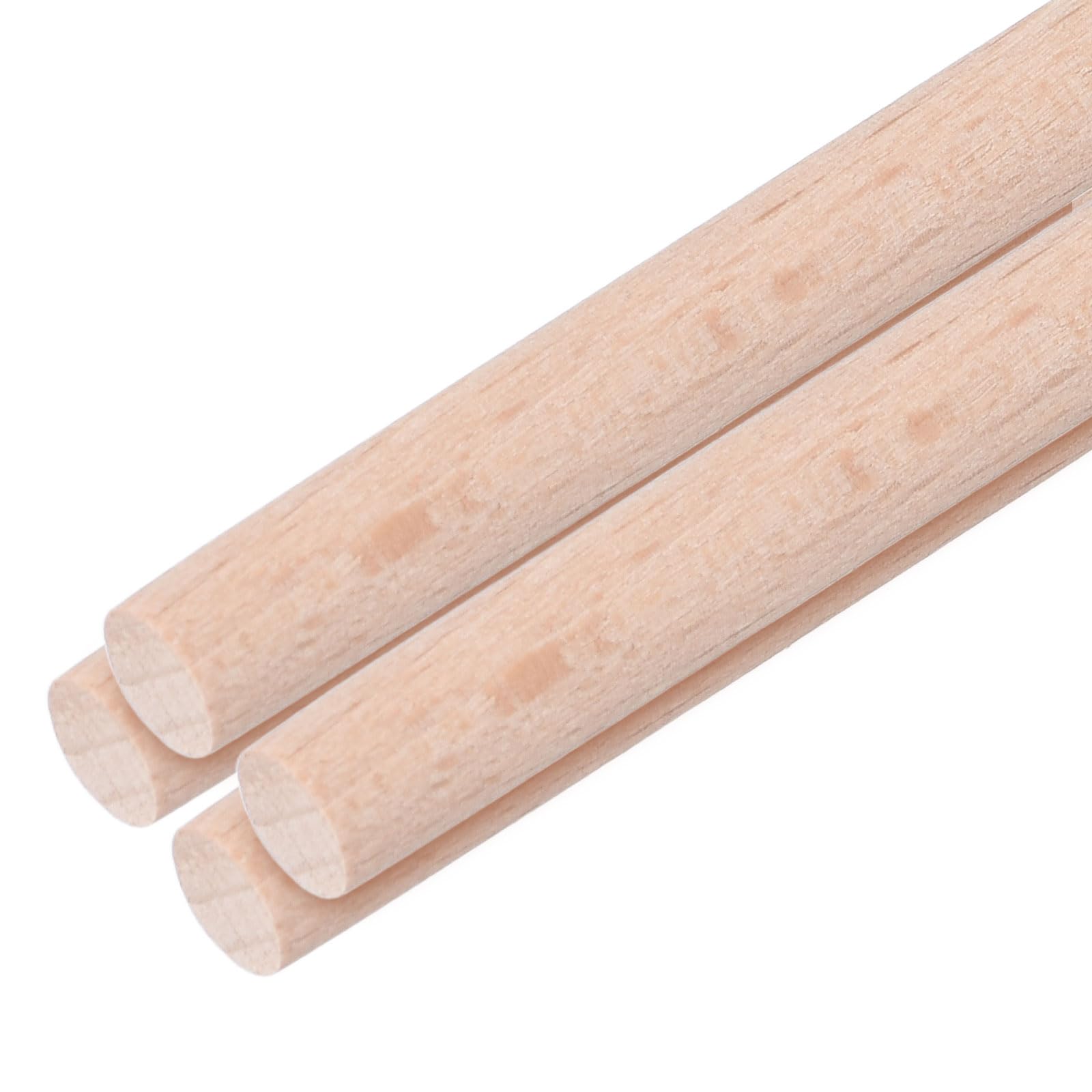 sourcing map Wooden Dowel Rods,8mmx300mm Round Wooden Rod Unfinished Solid Wood Sticks Crafts Wand for Arts Decoration, Craft and DIY Projects Wand,Pack of 4