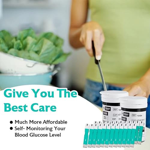 Miniatura 5 de Tiras de prueba de glucosa en sangre, para pruebas de azúcar de diabetes, 100 unidades