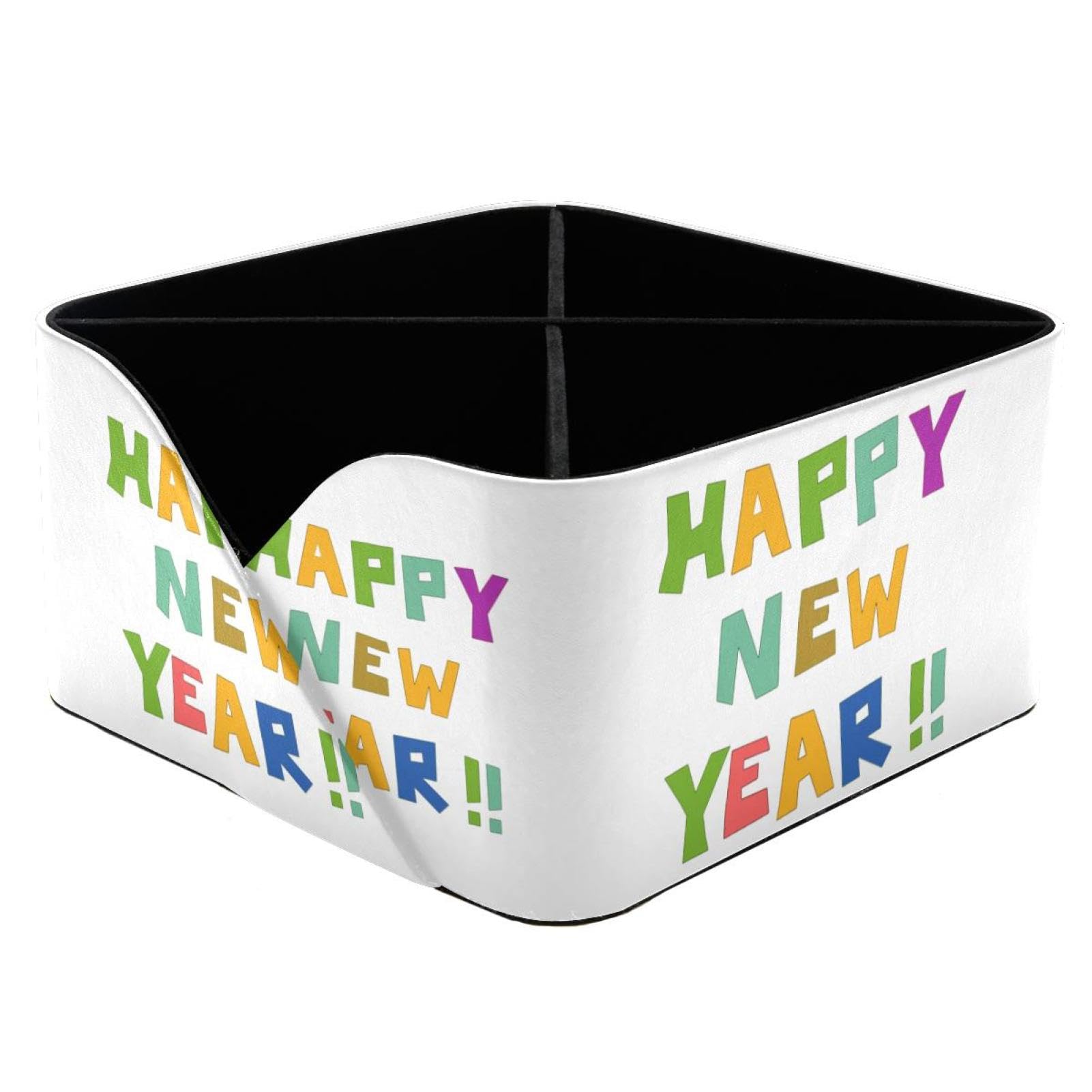Pot à crayons rectangulaire Happy New Year organiseur bureau enfant