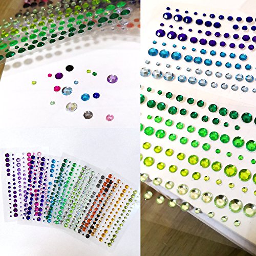 2800Pcs 25 Sheets Self-Adhesive Jewel Stickers Rhinestones Jewels Rhinestone Stickers Diy Gem Rhinestone Multi Color Gemstone Embellishments Assorted For Makeup, Festival, Crafts & Embellishments #TOP5