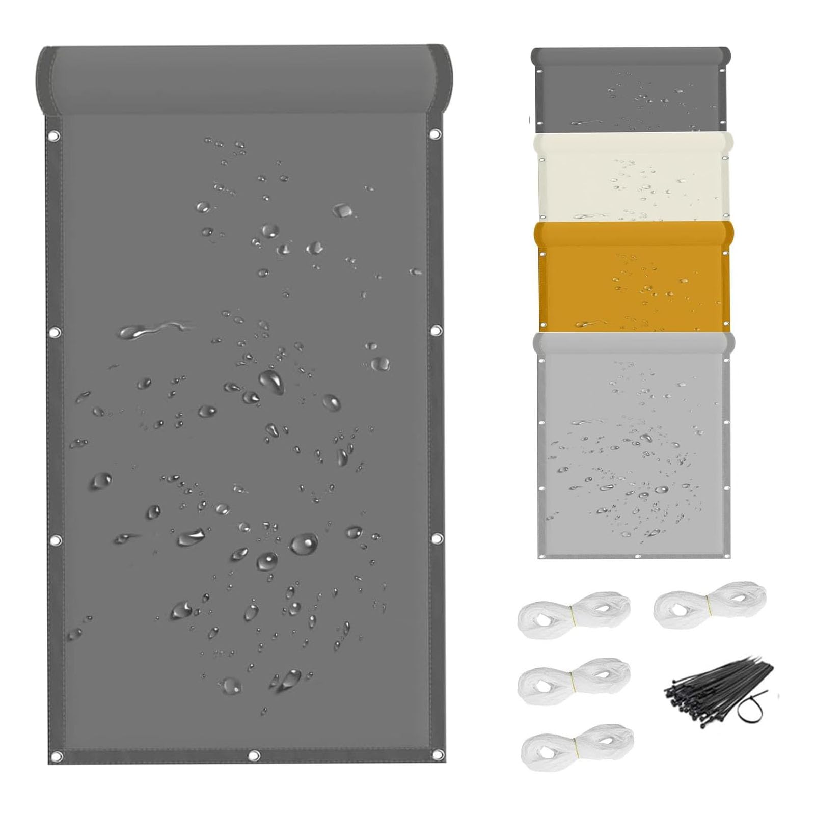 Sun Shade Sail 1x6m, 95% UV Block Shade Sail Waterproof, Rectangle Awning Canopy with Free Rope& Nylon cable ties, Insulating& cooling for Outdoor Garden Patio Yard Lawn, Dark gray