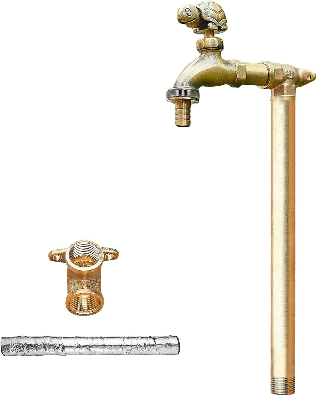 Outdoor Faucet Water Column, 24in Frost-Proof Garden Tap, 60cm Anti-Freeze Hydrant Post for Yard & Garden Irrigation, Durable Vertical Watering Solution (Gold)